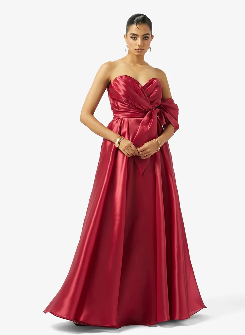 Akadia Fashion WRAP BUST STRAPLESS ORGANZA DRESS